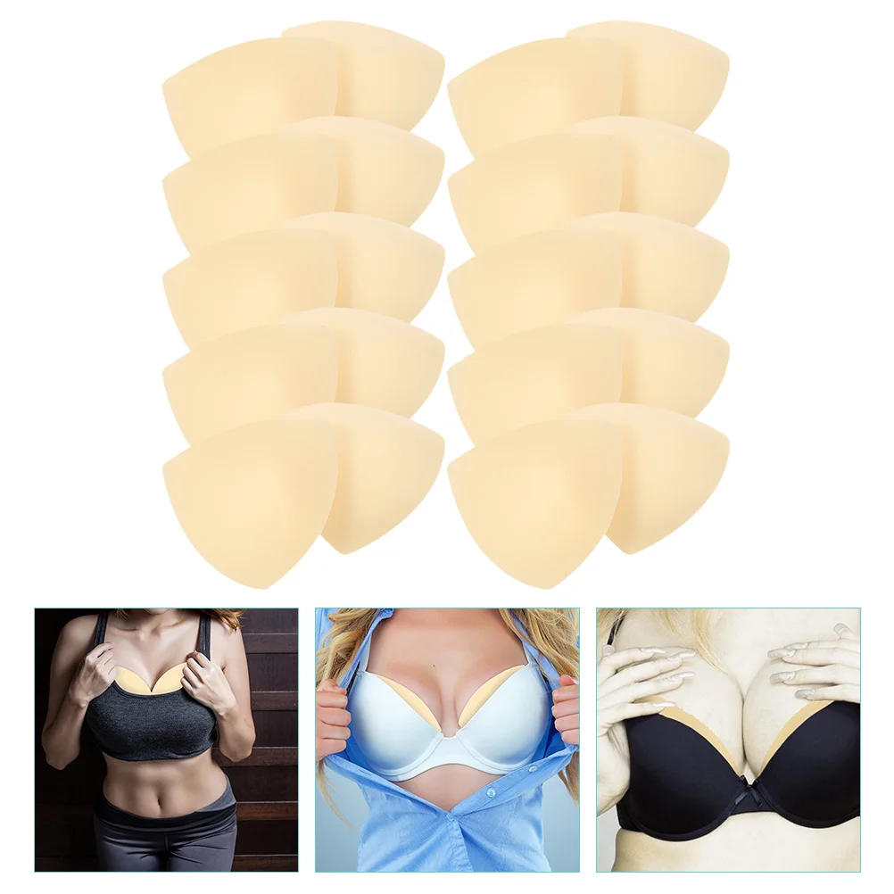 10 Pairs Liner Underwear Sponge Pad Underwire Free Bras for Women Cup Inserts Chest Clear