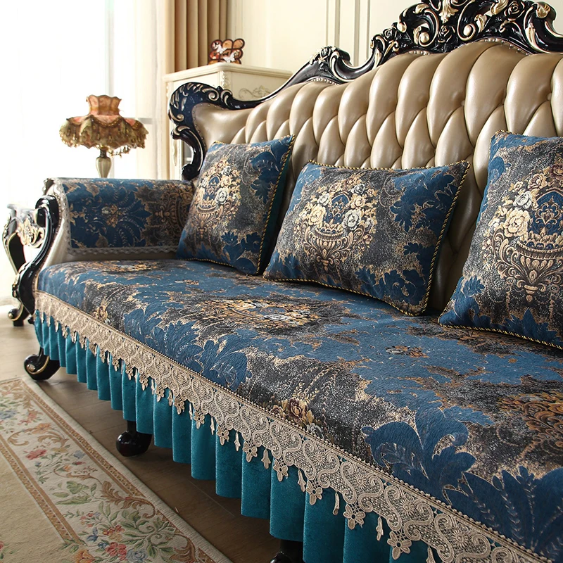 Anti-slip Sofa Cushion Jacquard Retro Sofa Cover Anti-Slip Living Room Couch Cover Home High-Grade Four Seasons Armchairs Cover