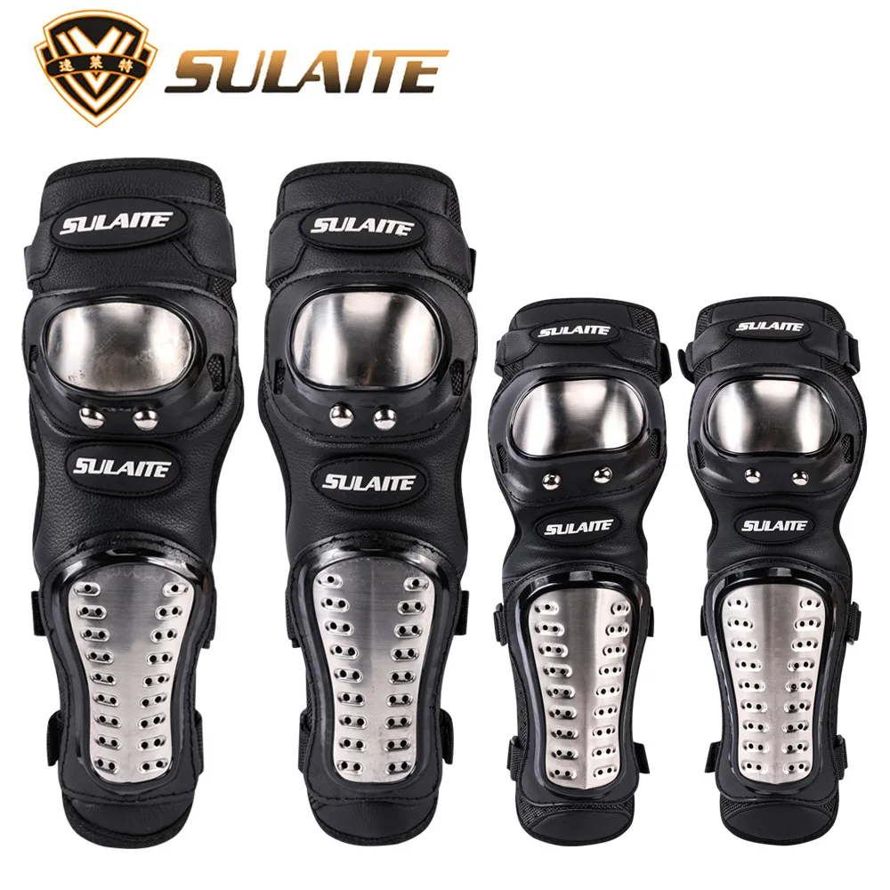 4Pcs/Set Motorcycle Kneepad Stainless Steel Moto Elbow Knee Pads Motocross Racing Protective Gear Protector Guards Kit