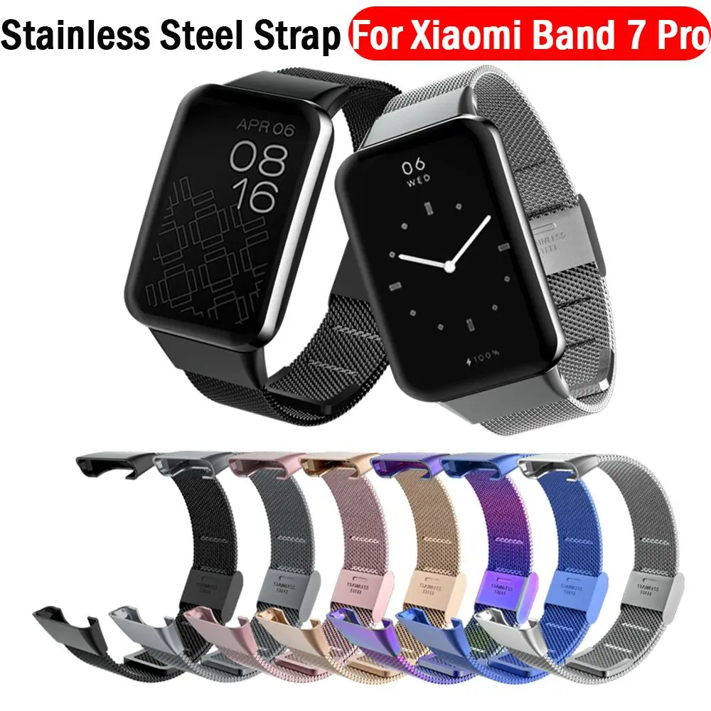 

Smart Watch Wristband Metal Stainless Steel Replacement Bracelet Strap For Xiaomi Band 7 Pro