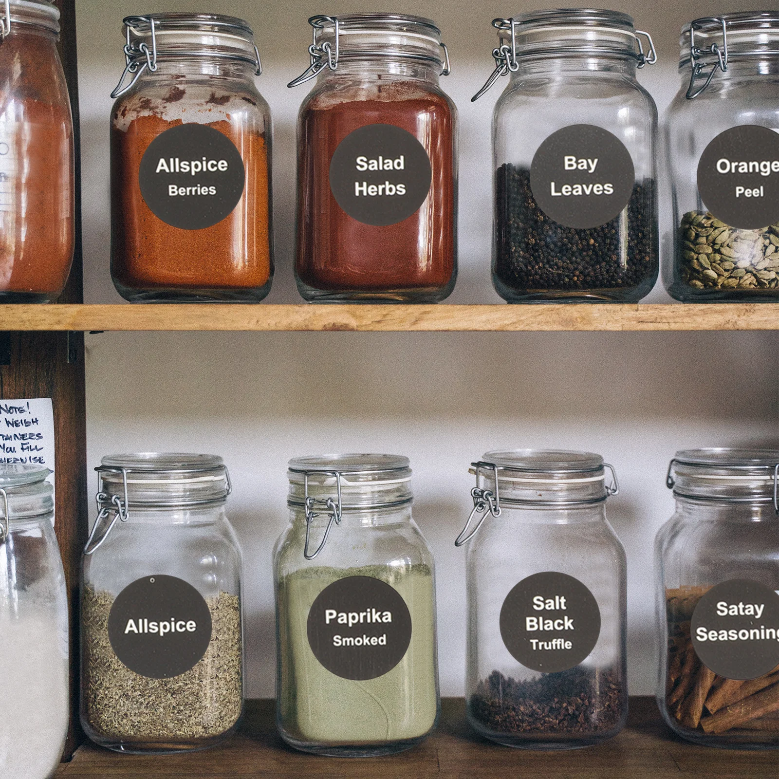 

20Pcs Classification Sticker Kitchen Label Sticker Set Preprinted Spice Jar Labels for Easy Identification Kitchen Label