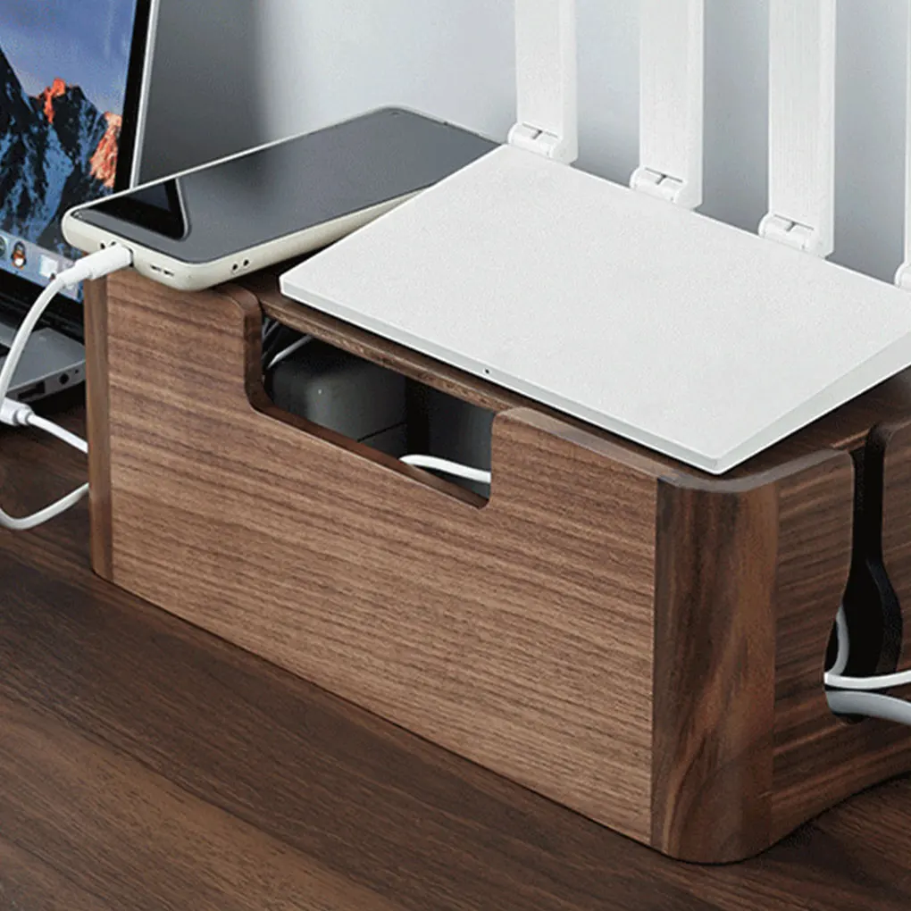 Practical And Elegant Solution For Cable Management Wooden Cable Management Box Wide Application