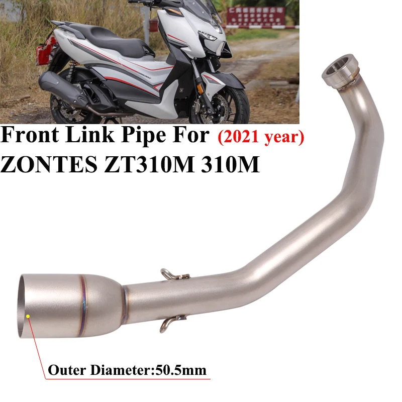 

Надевается для ZONTES ZT310M 310M 2021 года, выхлопная труба мотоцикла Escape Moto Modifi, передняя средняя соединительная труба, соединительный глушитель 51 мм