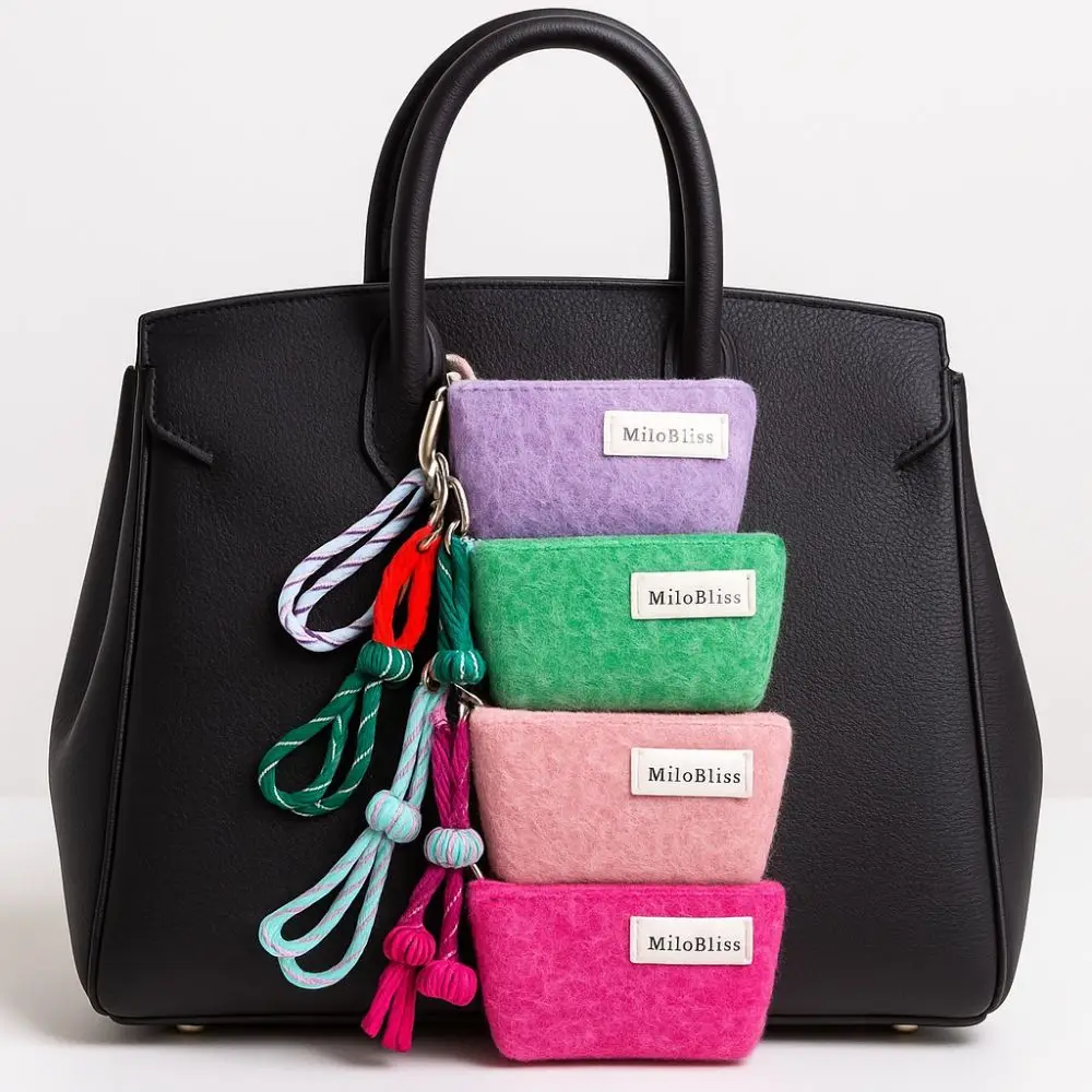 

Small Mini Card Bags Square Korean Travel Coin Purse with Heart Pendant Ins Makeup Handbags Lipstick