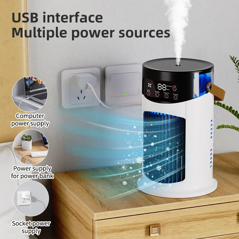 Portable USB Mini Air Conditioner Water Cooling Fan Personal Air Cooler for Home Office Desktop Summer Cooling