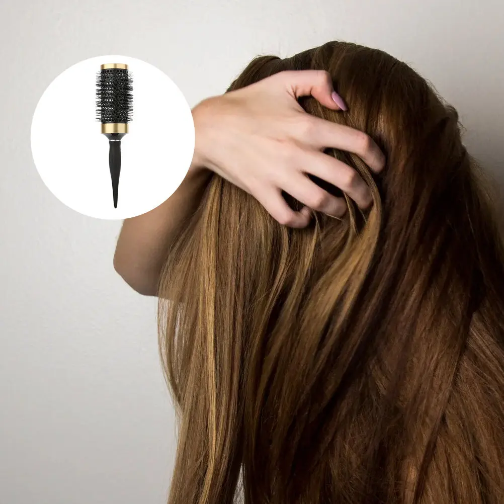 

Hair Curling Comb Multifunctional Hair Brush Ergonomic Handle Smooth Portable Salon Styling Tool Roller Comb