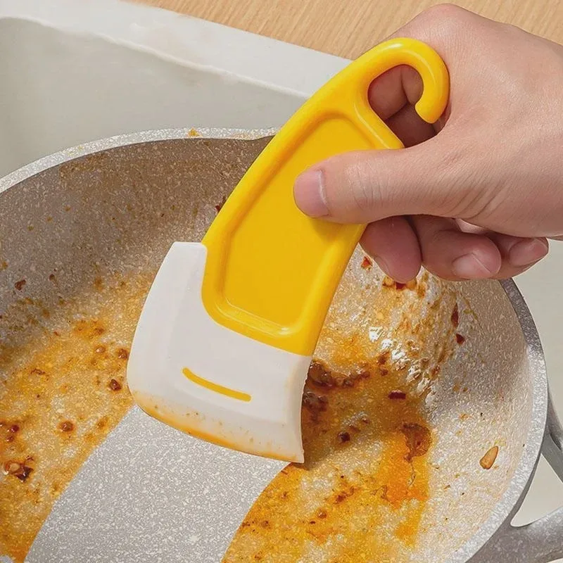 Cleaning Spatula Kitchen Scraper Soft Blade Scraper Brush Dirty Pan Pot Dishes Cleaner Tools Cooking Baking Tool Kitchen Gadget view 4