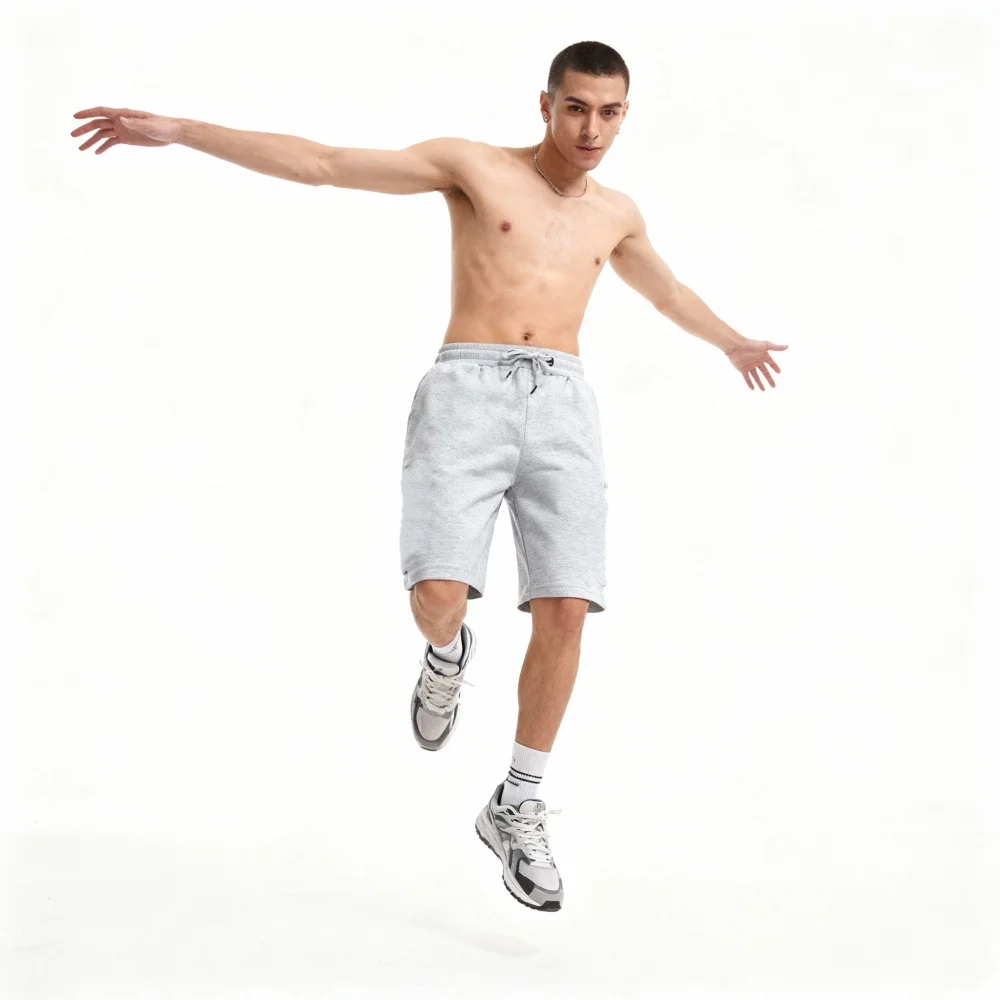 Men's Casual Cotton Shorts for Workout & Everyday Wear Comfortable Drawstring Sweat Shorts with Side Pockets Pants Men Clothing