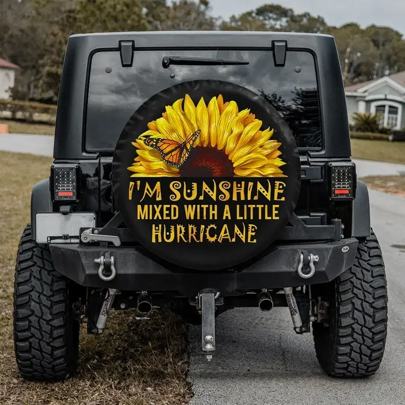 Sunflower Spare Tire Cover For Car, Gift For Mom, Gift for her, Great Gift, Car Wrap, Car Accessories, Spare Tire Cover, Valenti