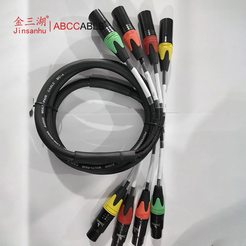 ABCCABLS 4 Channel XLR Audio Snake Cable | 4 Pair Balanced Multi-Core Mic Cable For Live Sound & Studio Recording