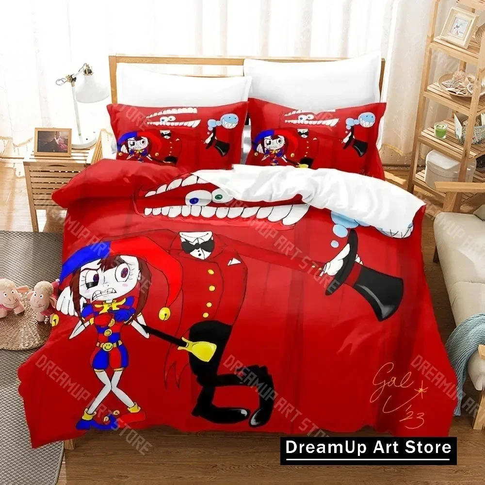 2026 3D Print Cartoon Amazing Digital Circus Bedding Set Boys Girls Twin Queen King Size Duvet Cover Pillowcase Bed Boys Adult
