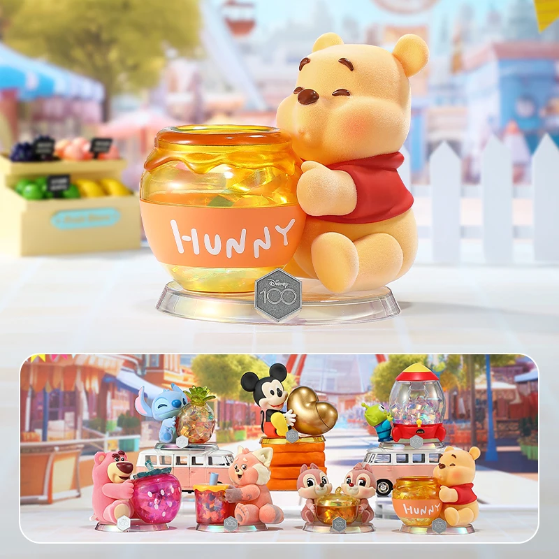 Disney 100th Souvenir Happy Hug Storage Jar Kawaii Stitch Chip Dale Lotso Anime Action Figure Cartoon Doll Toy For Kid Girl Gift