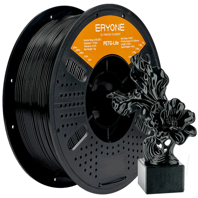ERYONE 1KG PETG-Lite Filament 1,75mm, Leichtgewichtiges PETG 3D-Drucker Filament, Hohe Zähigkeit Geringe Verformung, 1kg Spule