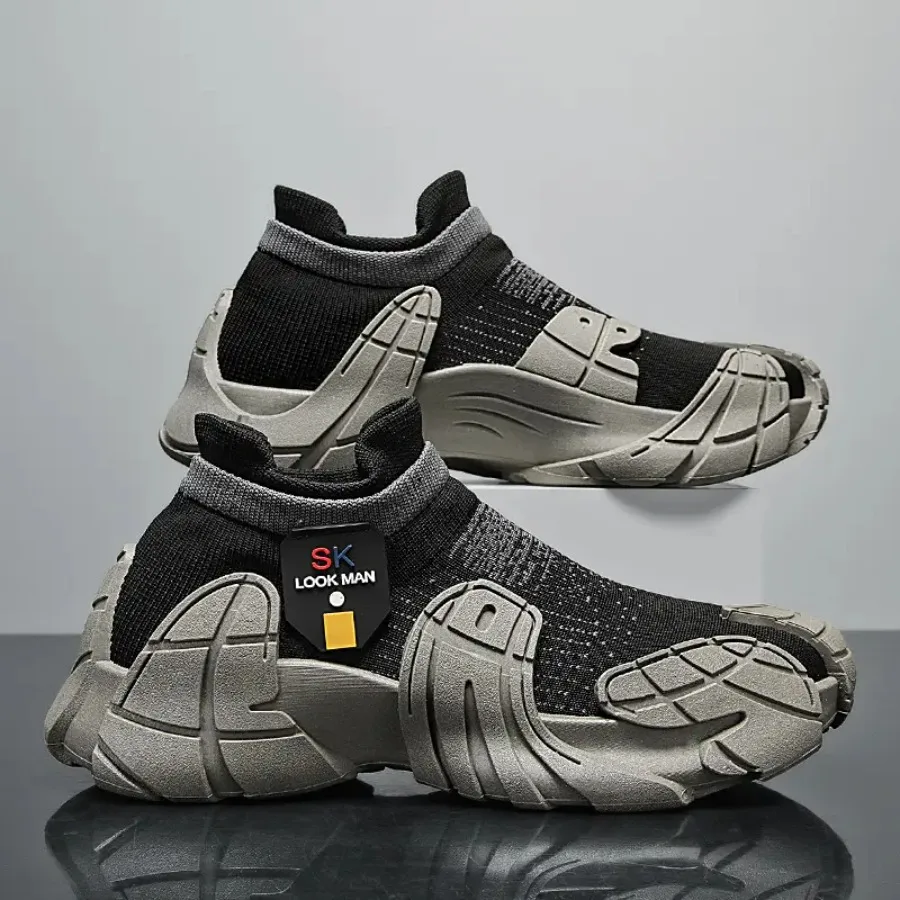

New Style And Plastic Bottom Sock Shoes Knitted Sports Casual Shoes on for Men