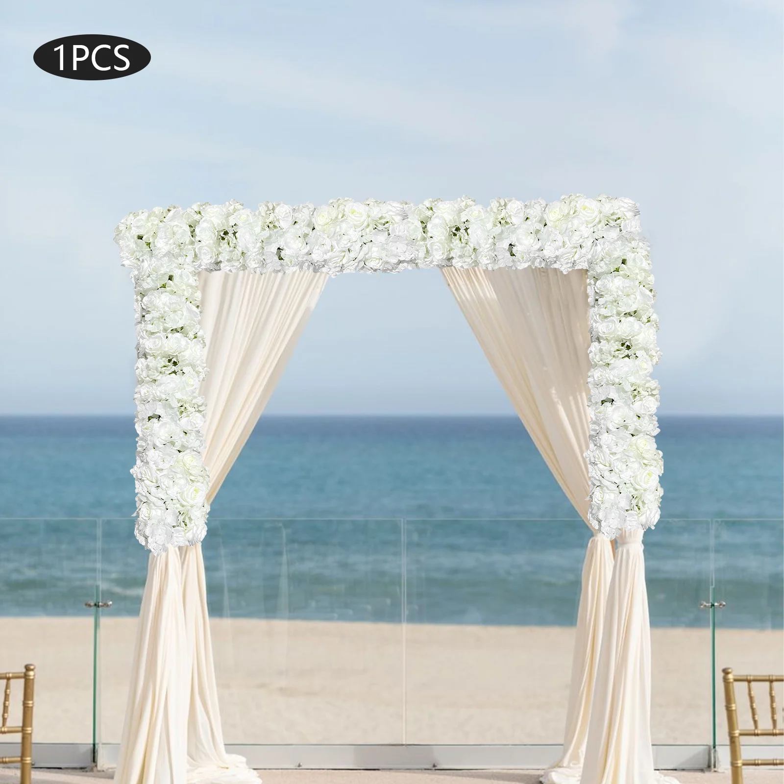 

Искусственная цветочная гирлянда из шелка, 1 м, белая, для свадебной арки, стола, вечеринки, домашнего декора