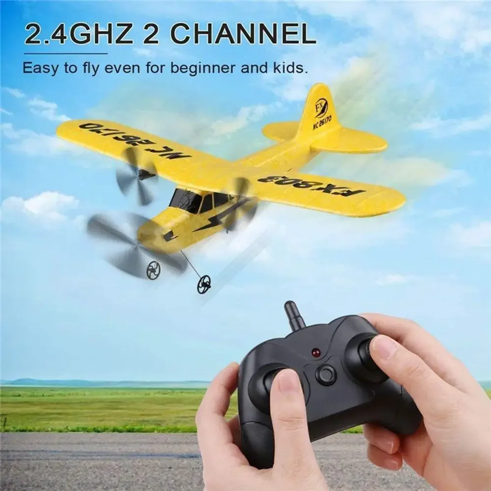 RC Planes Piper Cub J-3 Model 2.4Ghz High-tech Remote Control Outdoor Kids Toys Airplane Glider Aircraft Adults Boys Gifts FX803