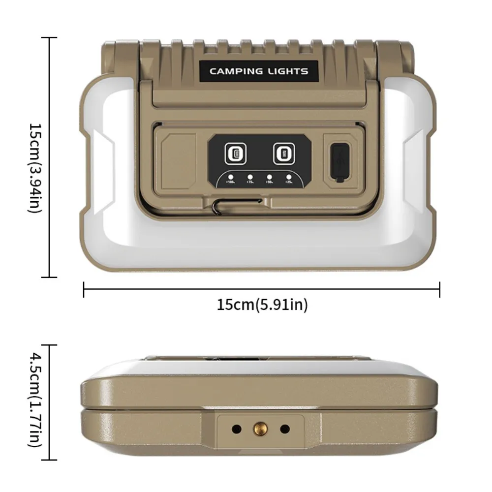 مصباح عمل LED لاسلكي قابل لإعادة الشحن 1000LM، مصباح فيضانات قابل للتعتيم مع حامل ثلاثي القوائم وخطافات لموقع وظيفة جراج التخييم