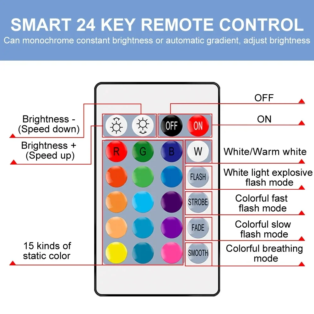 Imagem -02 - Dimmable Rgbw Led Lâmpada Inteligente Lâmpada de Controle Remoto Infravermelho Luz de Cor Adequado para Férias em Família Festa Gu10 C37 G45 Pcs