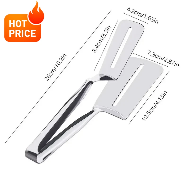 

Silvery 201 Stainless Steel Steak Clip Pancake Fried Fish Roast Meat Clip Barbecue Pliers Bread Clip Household Kitchen Tools