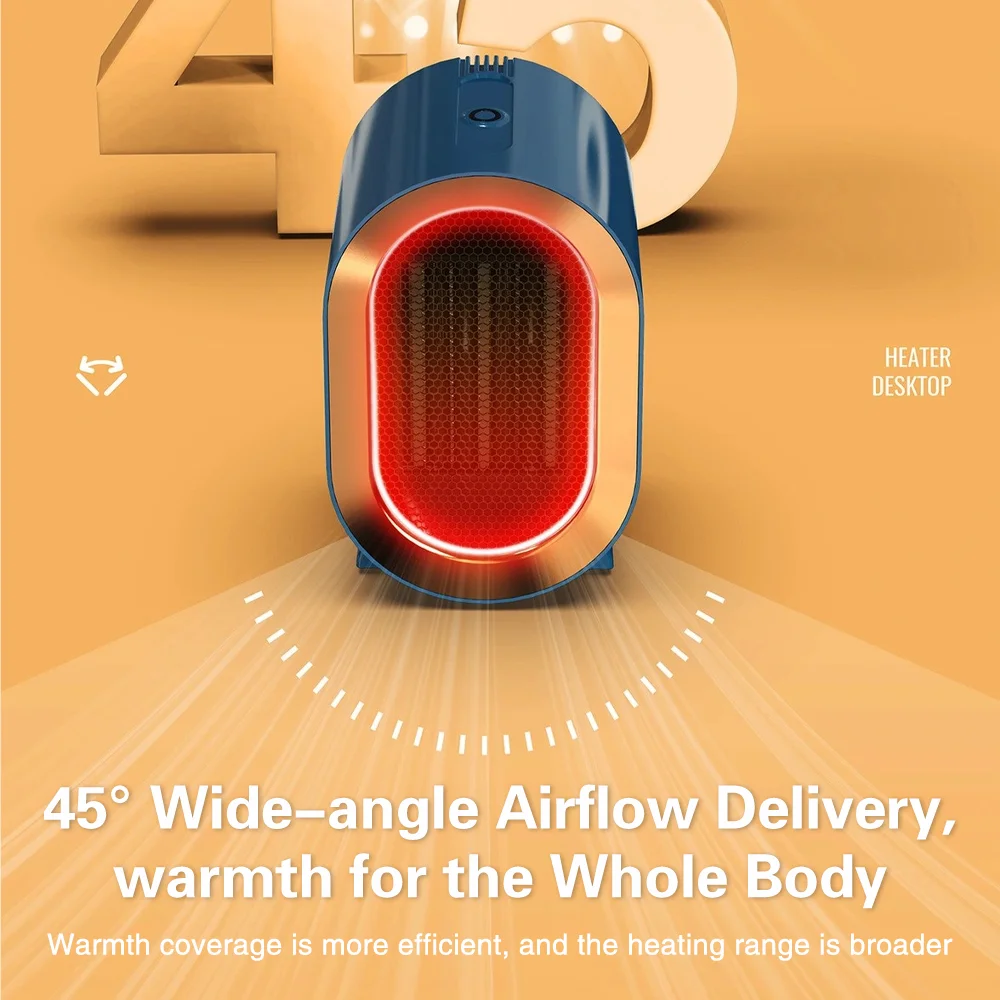 2025 new1200w aquecedor elétrico portátil mini ventilador de mesa aquecedor inteligente máquina ar quente casa quarto escritório aquecedor inverno