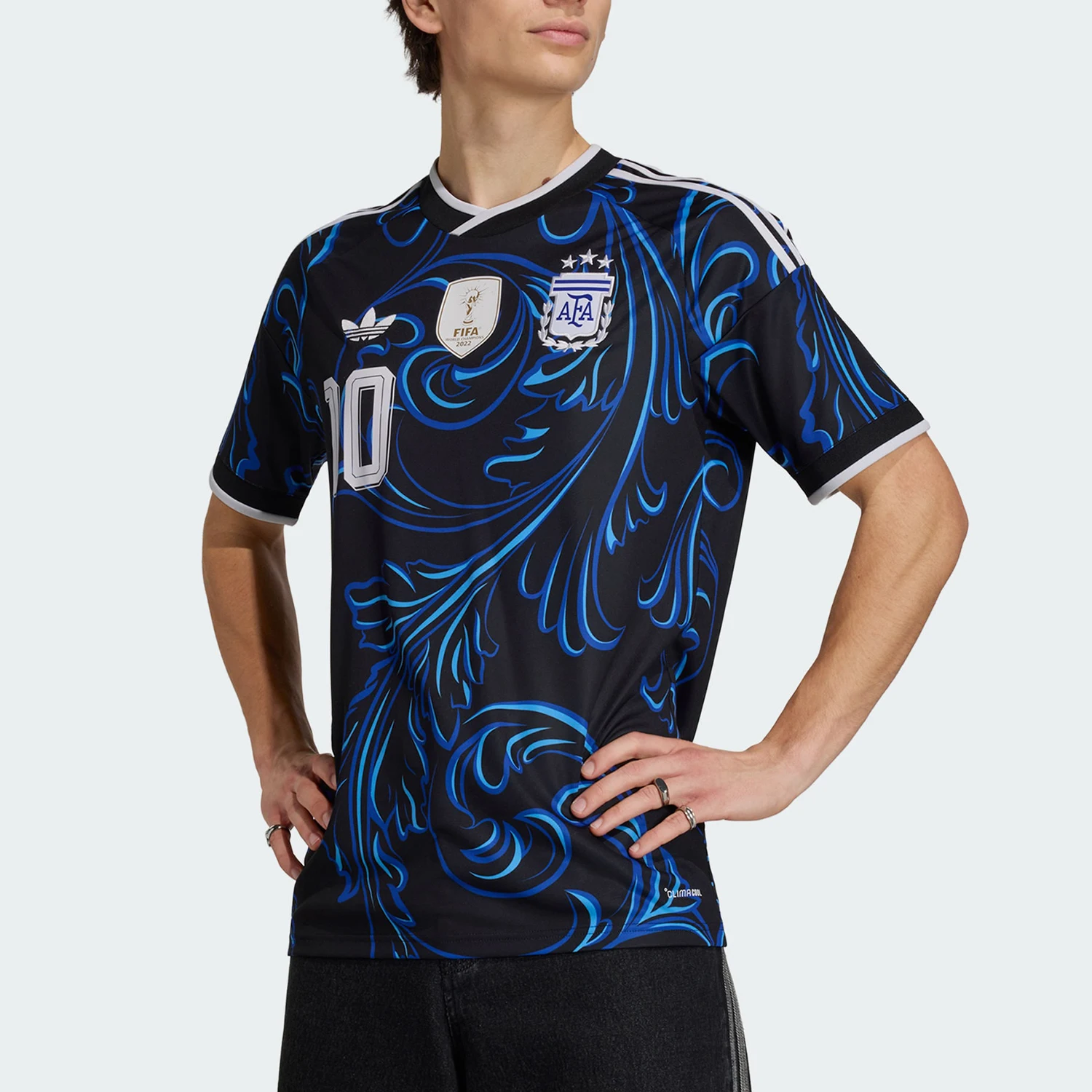 Adidas genuine clover men's slim fit printed football sports T-shirt KH3940