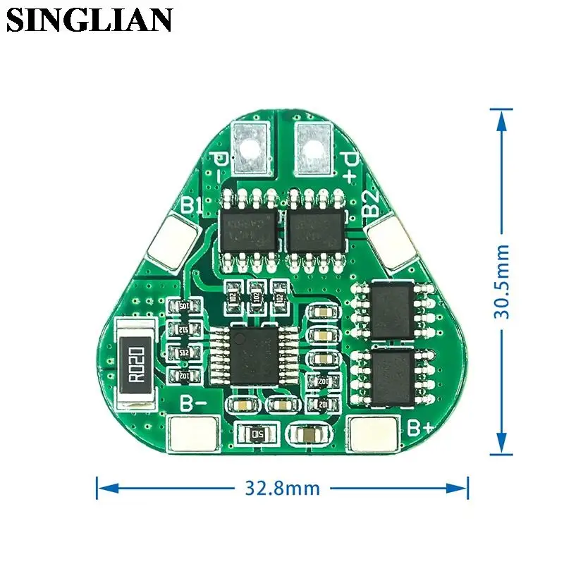 3 Series 12V 18650 Lithium Battery Protection Board 11.1V 12.6V Overcharge And Overdischarge Protection Working Current 8A