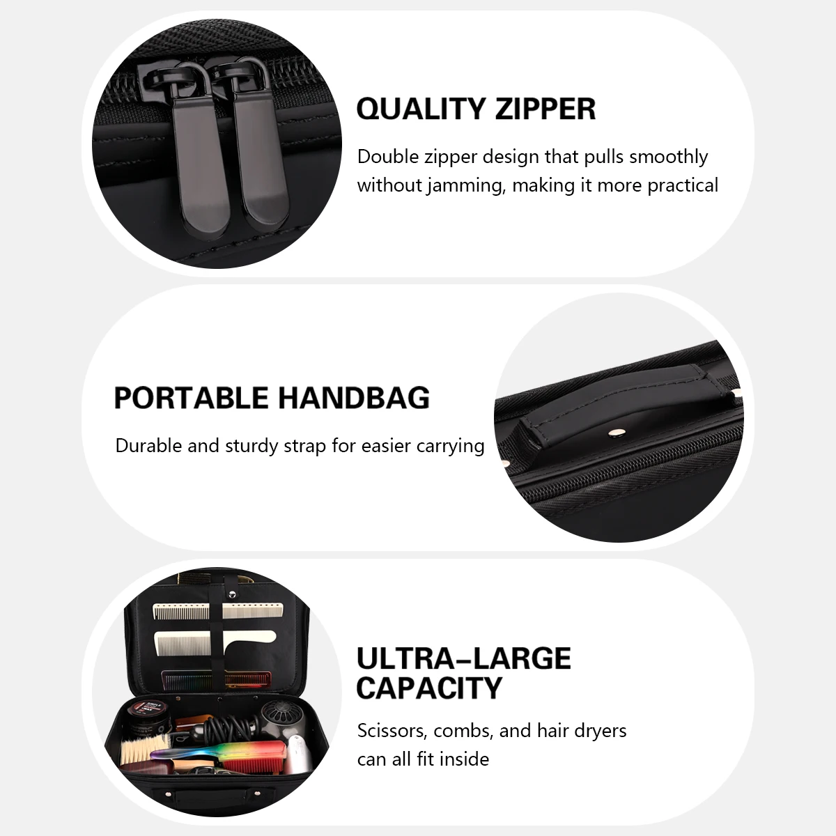 Waterproof Shockproof Barber Travel Case Portable Large Capacity Storage Organizer Bag for Scissors Trimmer Kit Professional Gro