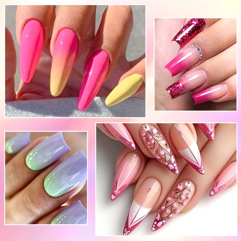 MEET ACROSS 20-teiliges Gel-Nagellack-Set für Nägel, bunt, rosa, blau, grün, Soak Off Nail Art Gel-Lack-Set für die Maniküre