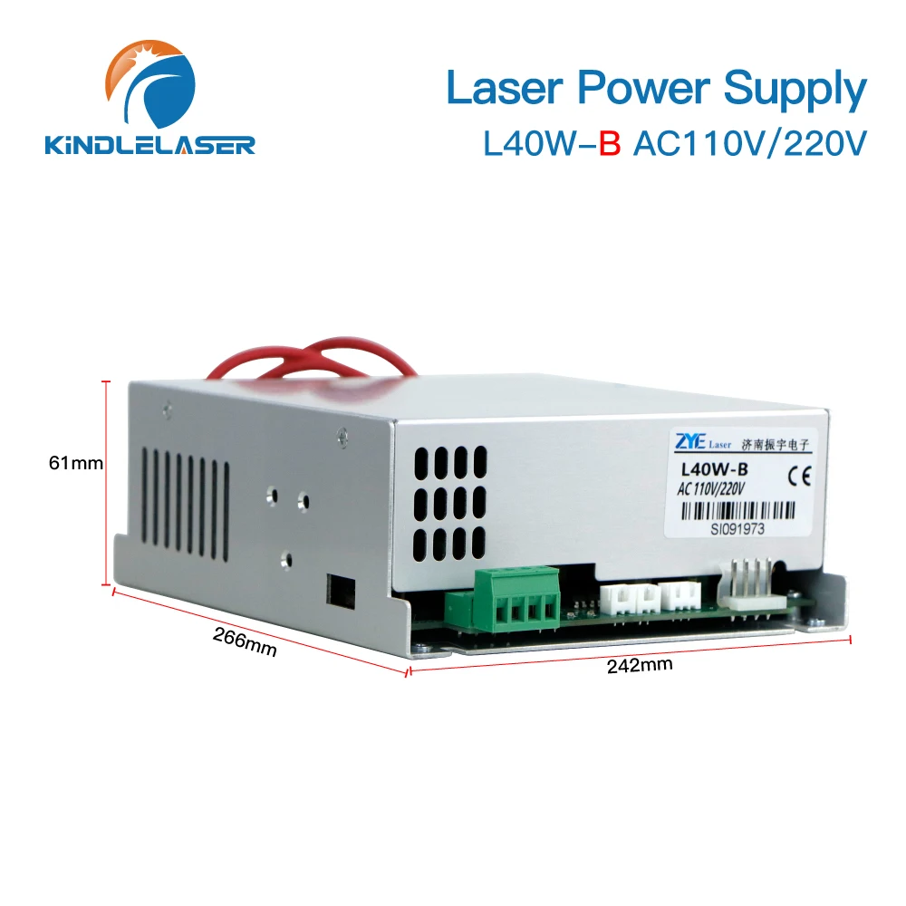 Kindlelaser 40W CO2-Laser-Netzteil MYJG-40NG 110V 220V für CO2-Lasergravur-Schneidemaschine 35-50W MYJG