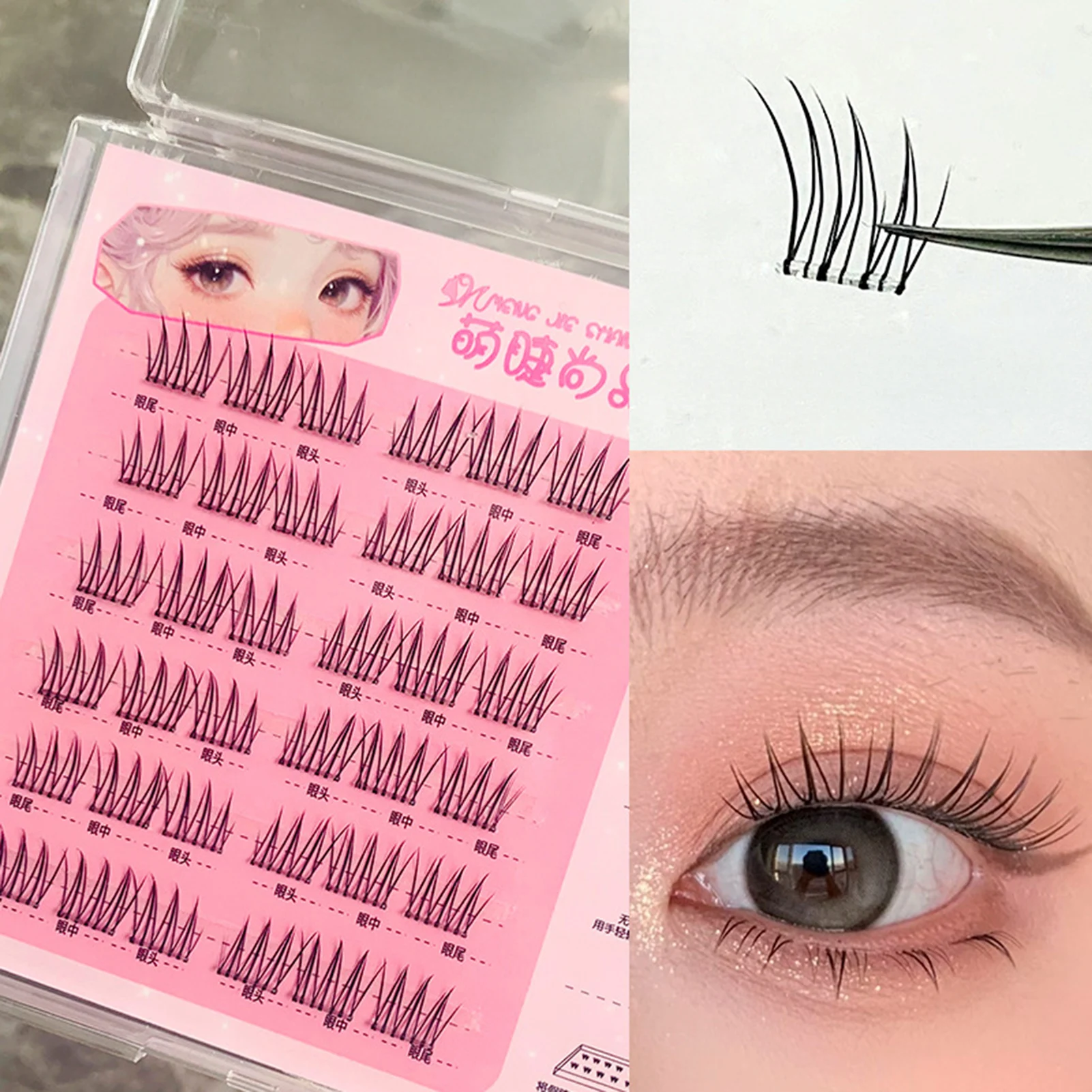 Manga Lash Glue Free DIY false eyelashes extenstions individual Clusters eyelash heat bonded premades volume fans lash makeups