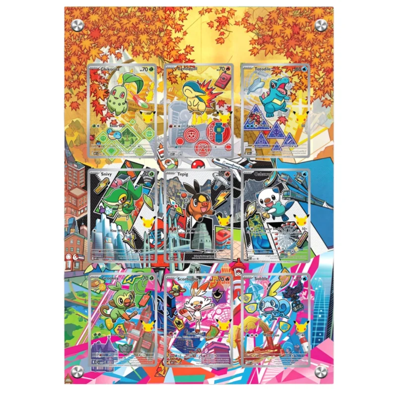 snivy-chikorita-cyndaquil-totodile-30th-anniversary-illustration-art-display-case-acrylic-protective-card-game-card-storage-box