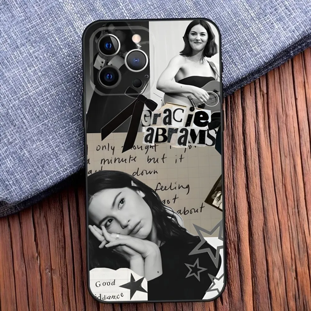 G-Gracie Abrams Singer Phone Case For iPhone 16,15,14,13,12,11,Pro,X,XS,Max,XR,Plus,Mini Soft Black Cover