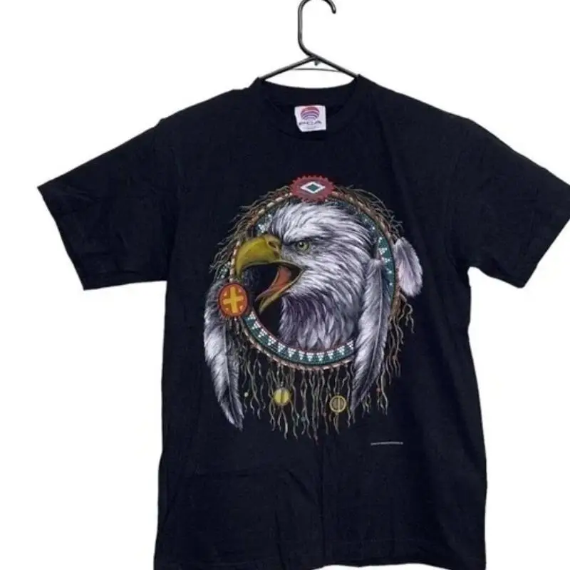 Vintage Thunder Sportswear T Shirt Bald Eagle Dream Catcher Mens