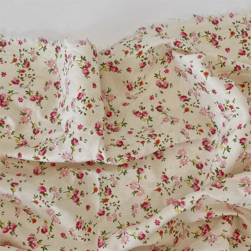 

Rose floral cotton twill fabricfor bed sheet curtains clothing diy fabric