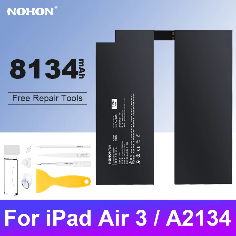 

NOHON 8134mAh Battery For iPad Air 3 Air3 10.5 inch A2134 A2123 A2152 A2153 A2154 Tablet Replacement Bateria