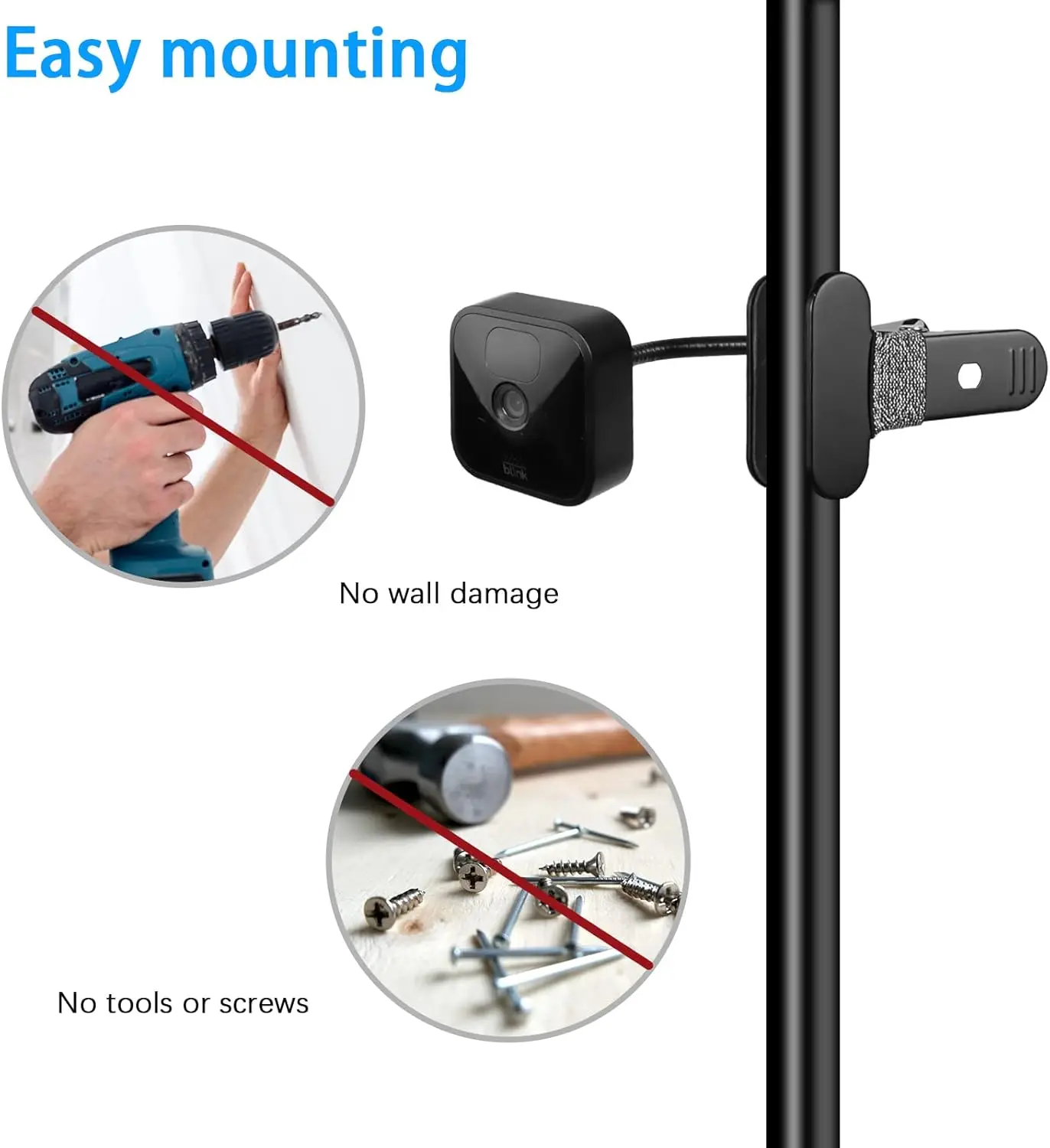 وميض مشبك كاميرا جبل للكاميرا الخارجية وميض/كاميرا داخلية/كاميرا بلينك 4th Gen/3rd Gen/Blink Mini/Blink XT/Blink XT2