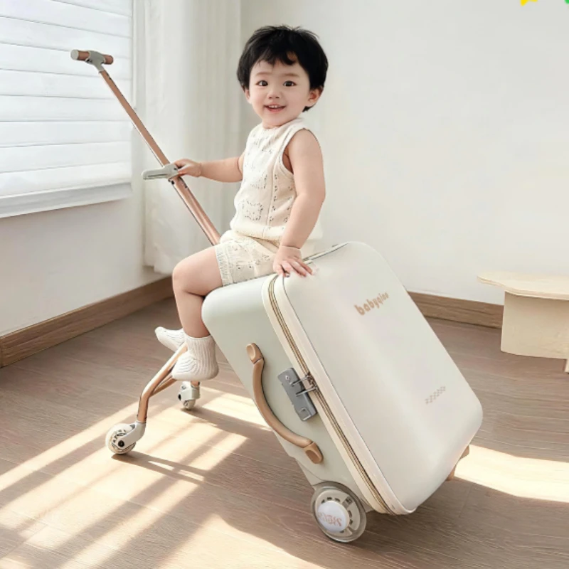 

2-in-1 Separated Children's Luggage 20 Inch Can Sit Ride Baby Boarding Trolley Suitcase Lazy Walking Suitcase Travel Suitcases