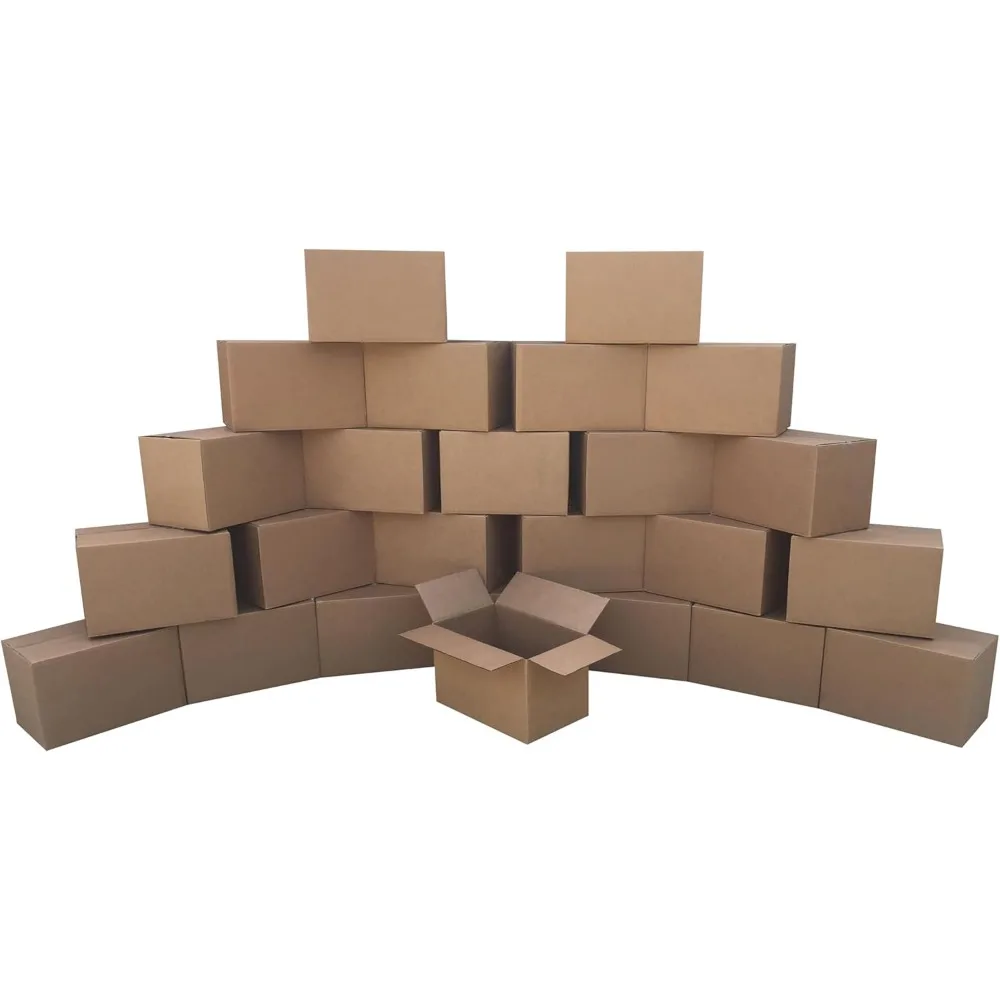 صناديق شحن متوسطة الحجم مكونة من 25 قطعة، مقاس 16 × 16 × 16 بوصة، ورق مقوى مموج متين لحلول البريد والتغليف #6