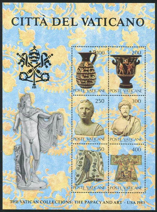 

Ватиканская почта Y1983, скульптура, картина, костюм, керамика, новый сувенирный лист, 6, коллекционные почтовые марки, материал для скрапбукинга