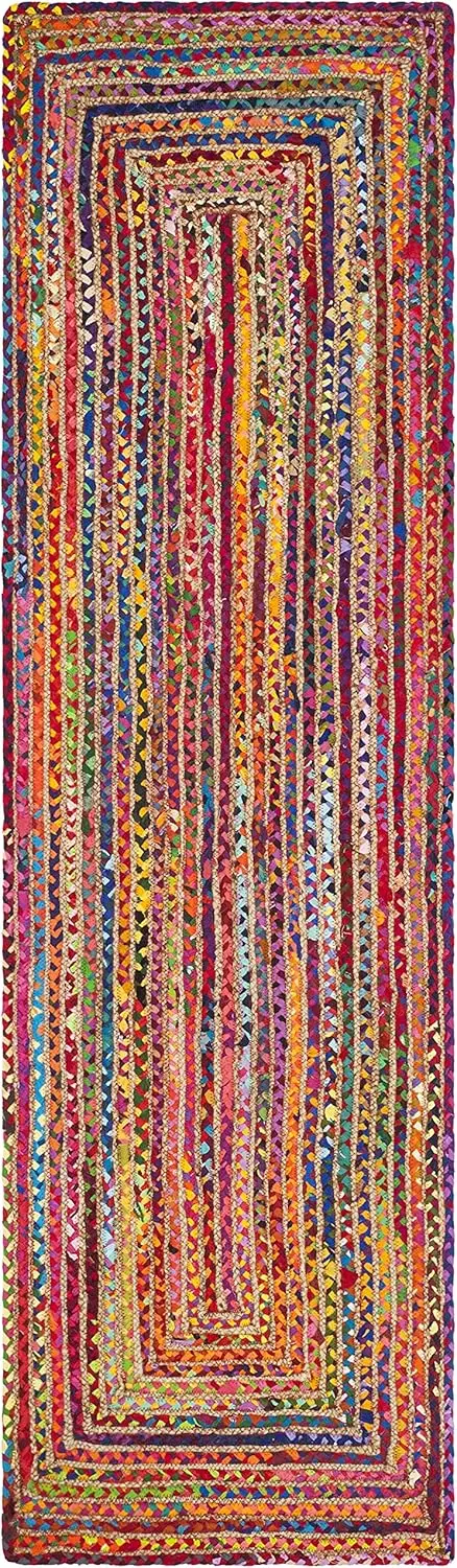 

Коврик Safavieh Cape Cod Collection Runner — 2 фута 3 дюйма X 8 дюймов, красный и мульти, плетеный джут и хлопок ручной работы в стиле бохо, идеально подходит для высокого движения