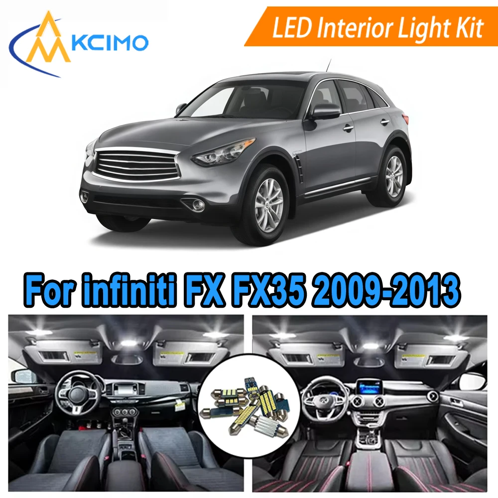 

Комплект светодиодных внутренних фонарей для Infiniti FX FX35 FX37 FX50 FX45 (2009-2013) Карта купола, дверные люверсы, пакет ламп, супер яркий