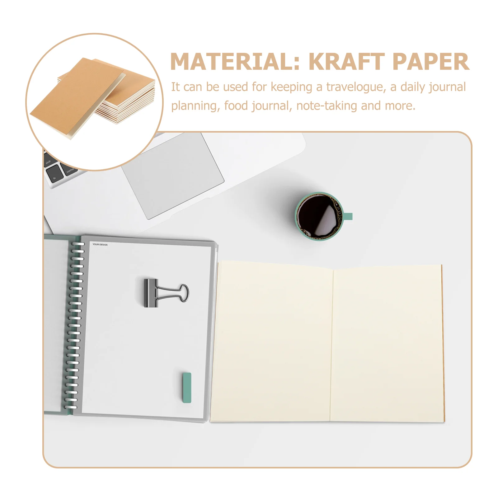 Kraft Journal Cover Notebooks Mini Bulk The Blank Spiral Diary Small Paper Travel