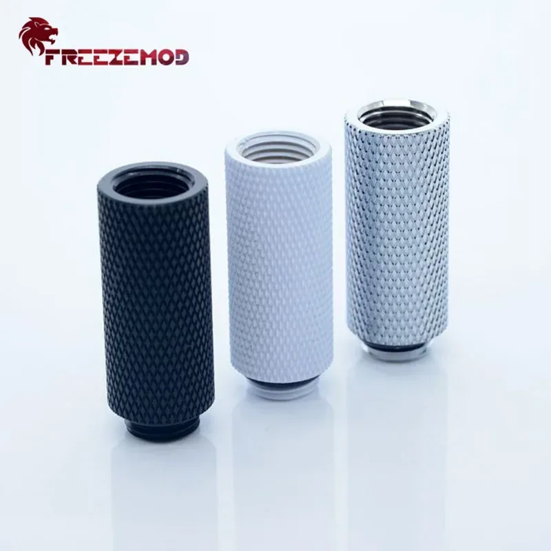 FREEZEMOD Black / Silvery male to female thread extender G1/4'' (extended 40mm) computer pc water cooler fitting.HYCLZ-M40