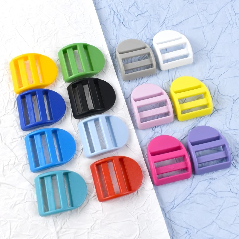 10-50Pcs 25/32mm Plastic Backpack Buckles Bag Strap Ring Clasp Pet Collar Belt Tri-Glide Slider Hooks DIY Sewing Accessories