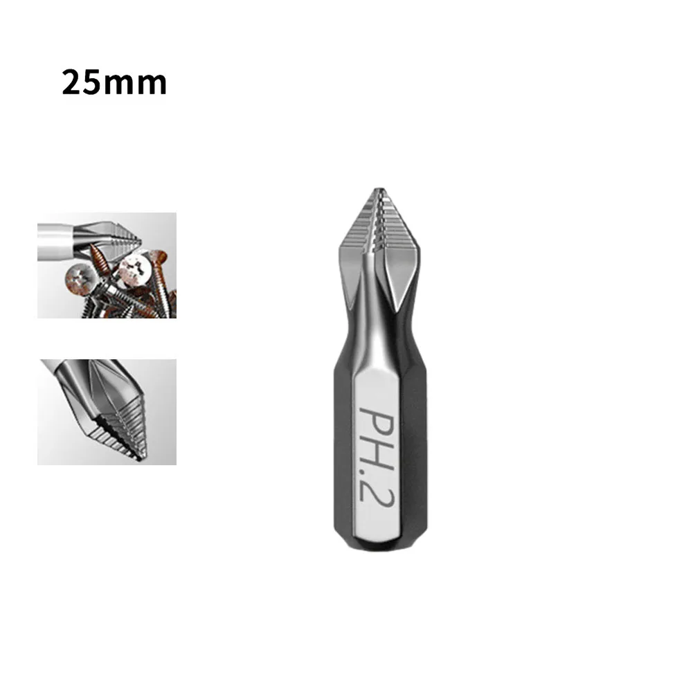 1pc 25-150mm Magnetic Non-Slip Batch Head PH2 Cross Screwdriver Hex Shank Bits Wear Resistance Alloy Steel Tools