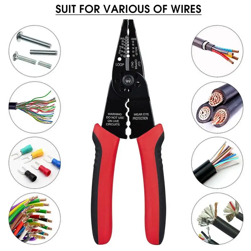 Professional 8-inch Wire Stripper/wire Crimping Tool, Wire Cutter, Wire Crimper, Cable Stripper, Wiring Tools And Multi-Function