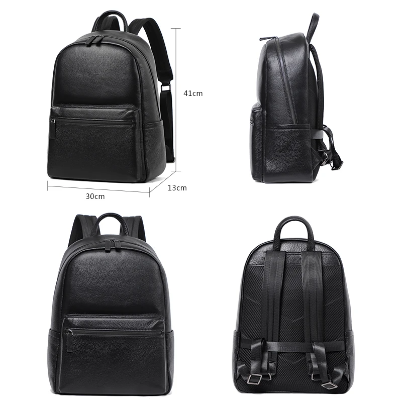 100% Genuine Leather Men Backpacks Natural Skin Leather Students Backpack Yong Boys College Backpack Shoolbag Travel Bags