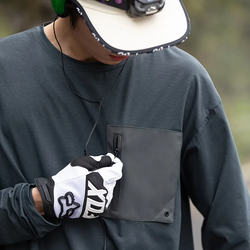 Men Mountain Outdoor Riding Running Reflective Strip Quick Dry Glue Sport Long Sleeve T-shirt Women Loose T Shirt Cityboy Tshirt