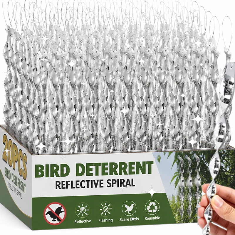 Reflective Bird Repellent Rod Twist Wind Spiral Rotating Rods Hanging Ornament Balcony Garden Pigeons Bird Scare Repeller Sticks