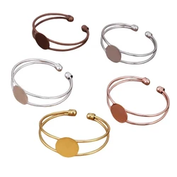 BoYuTe (5 Pieces/Lot) 65*60MM Metal Brass Blank Bracelet with 18MM Flat Base Handmade DIY Jewelry Accessories Materials